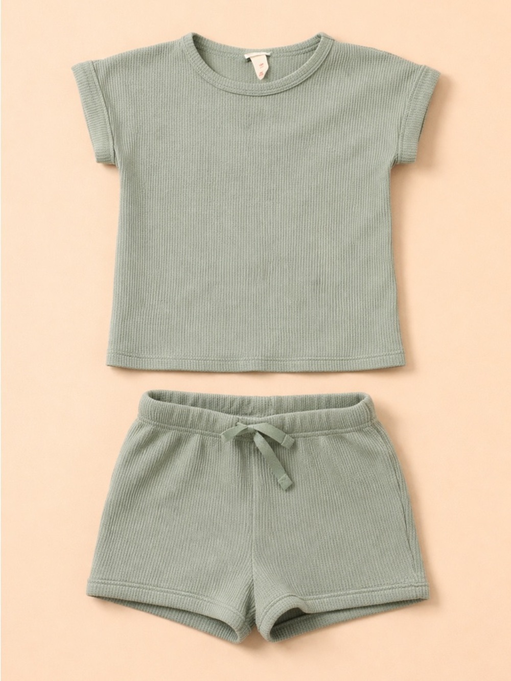 🐻 CAT & JACK RIBBED SAGE GREEN SET